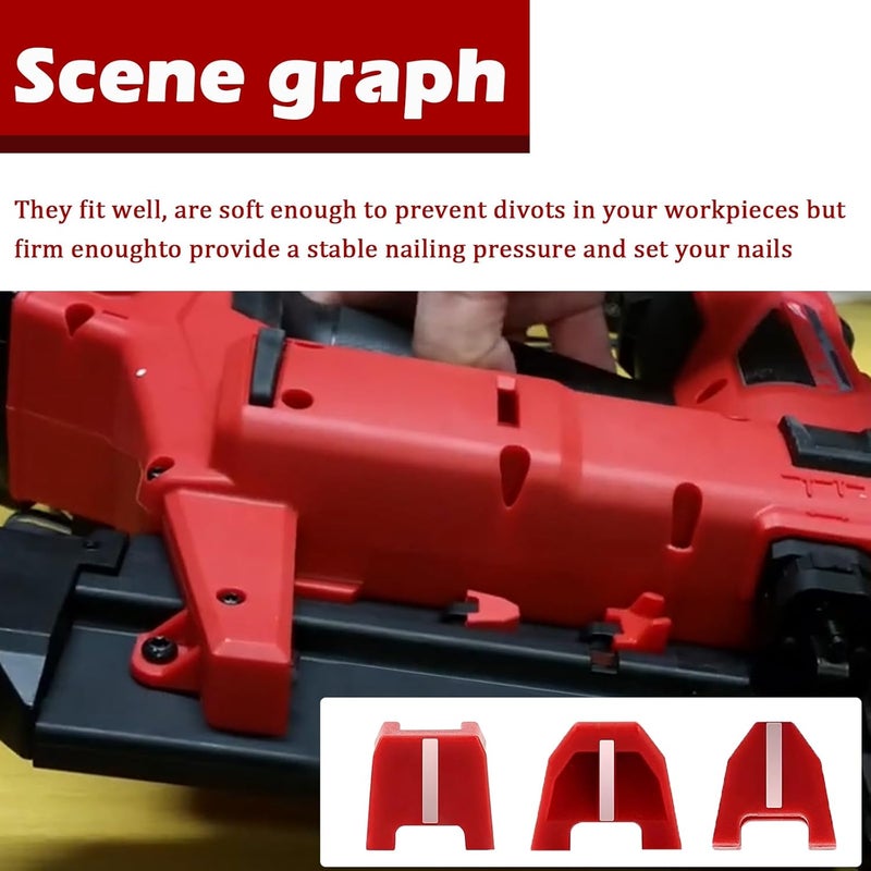 Follde (Set of 9) 42-38-0017 Rubber Nose Cushion No Mar Tip for Milwaukee M18 Finish Nailer 18 Gauge Brad Nailer - Image 5